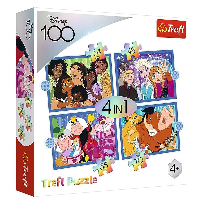 DISNEY - "De Gelukkige wereld van Disney" Puzzel 4 in 1