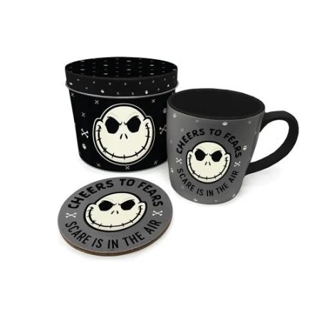 NBX- Metal box with a mug and a "Cheers and Fears" coaster