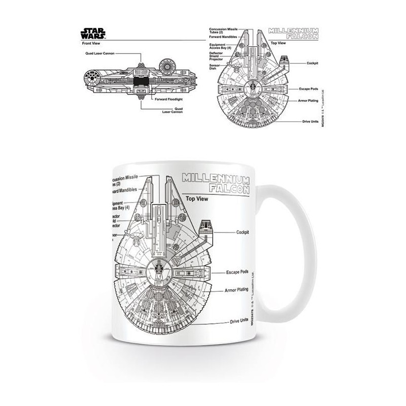 STAR WARS - Mug with Millennium Falcon sketch