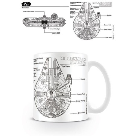 STAR WARS - Mug with Millennium Falcon sketch