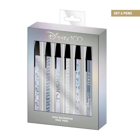 DISNEY - Set de 6 Stylos à bille Disney 100 ans