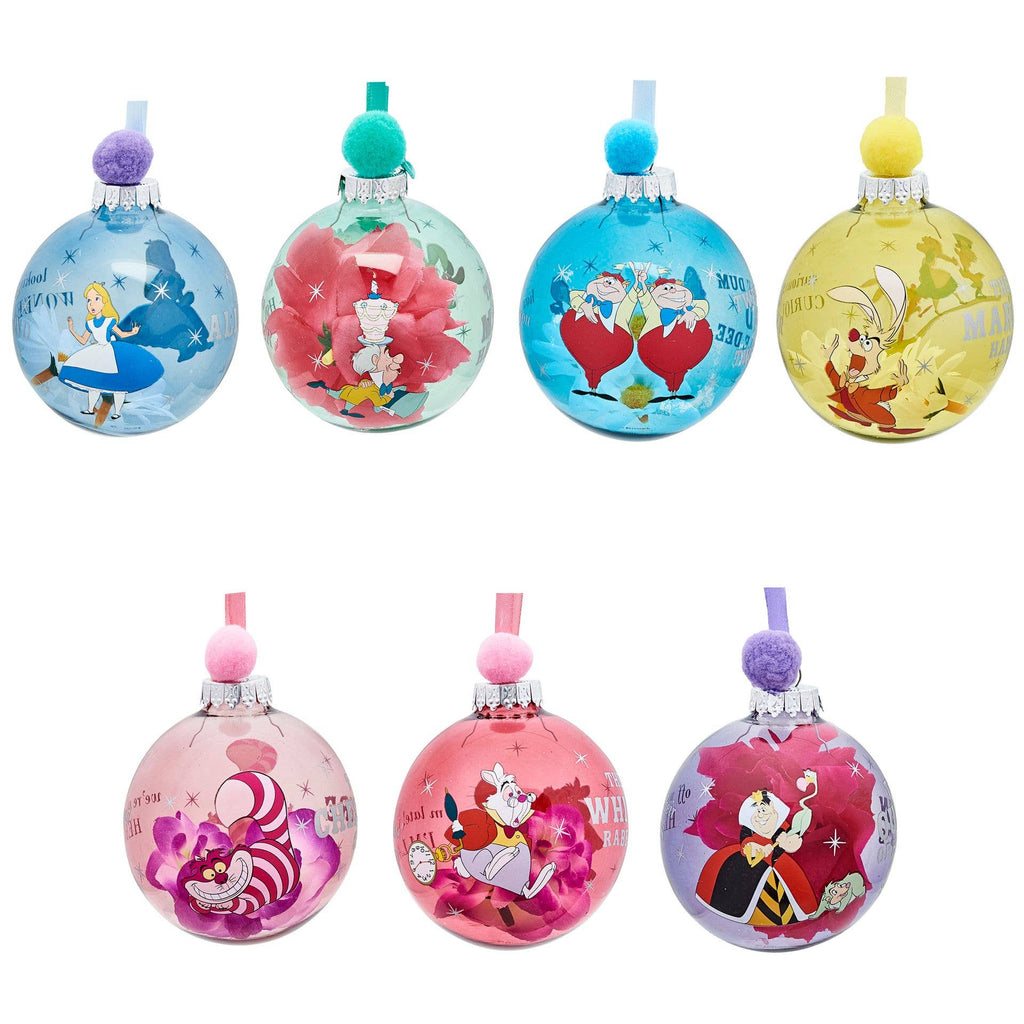 Set de 7 boules de Noël Disney - Alice au pays des merveilles