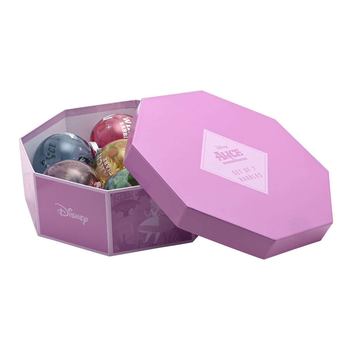 Set de 7 boules de Noël Disney - Alice au pays des merveilles