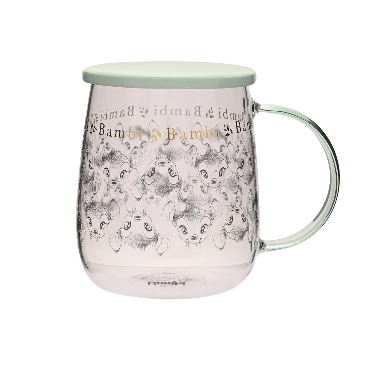 BAMBI - Mug en verre avec couvercle 540 ml