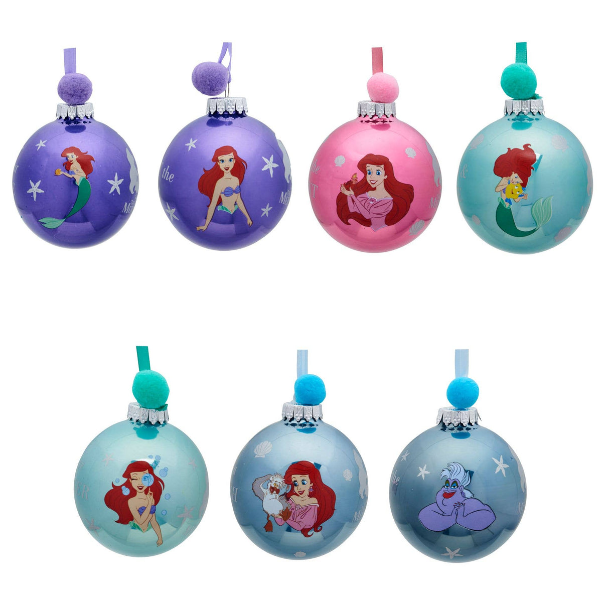 Disney Ensemble de 7 boules de Noël - La Petite Sirène.