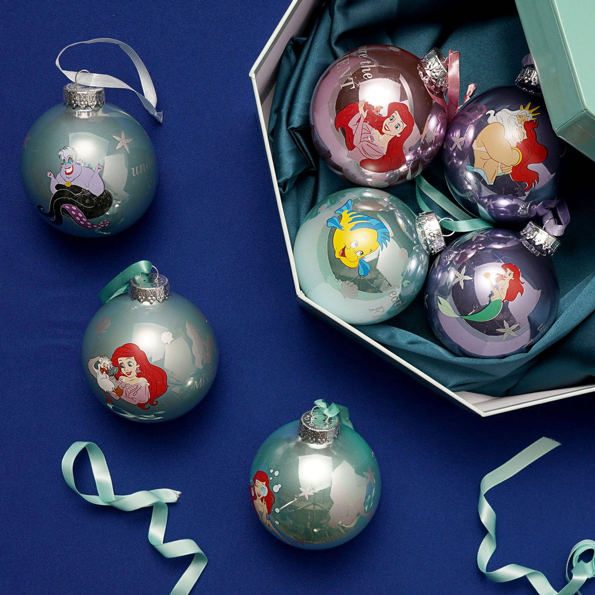 Disney Ensemble de 7 boules de Noël - La Petite Sirène.