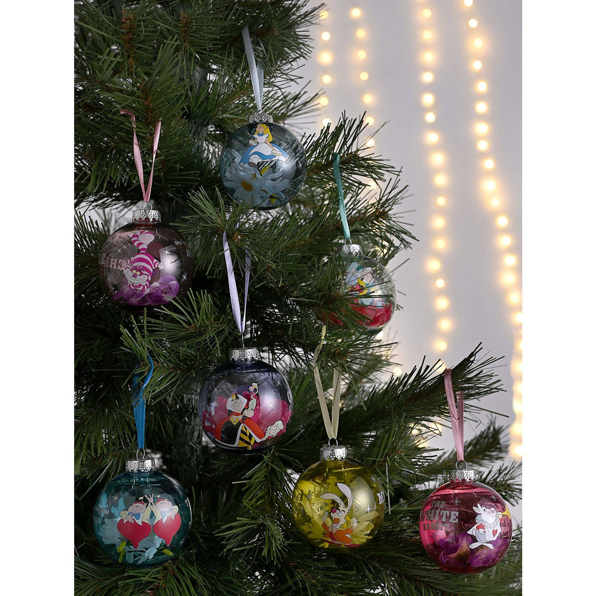 Set de 7 boules de Noël Disney - Alice au pays des merveilles