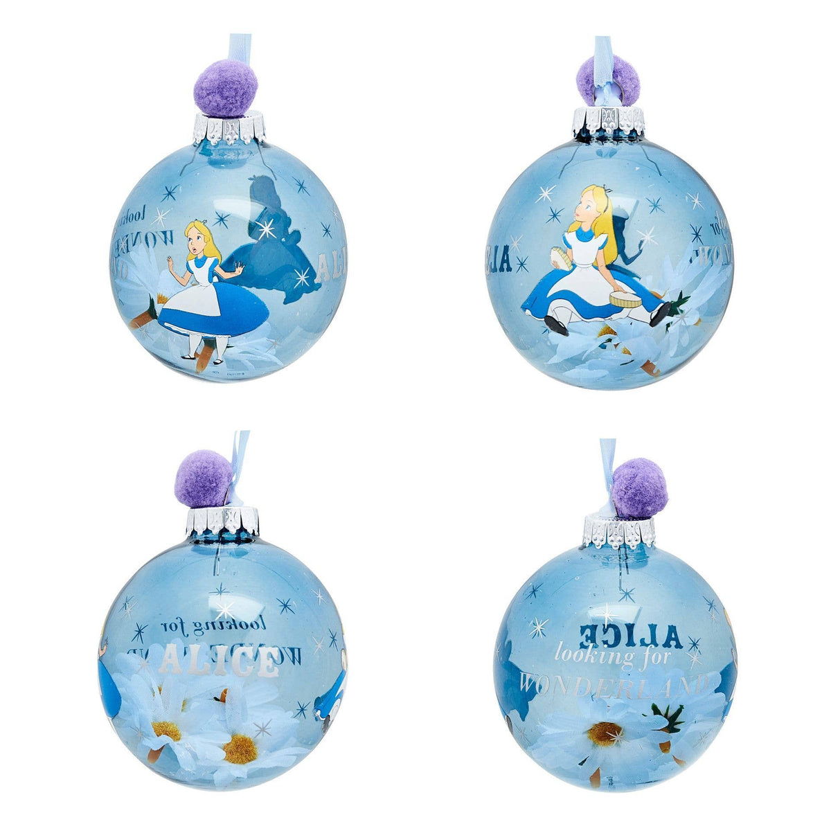 Set de 7 boules de Noël Disney - Alice au pays des merveilles