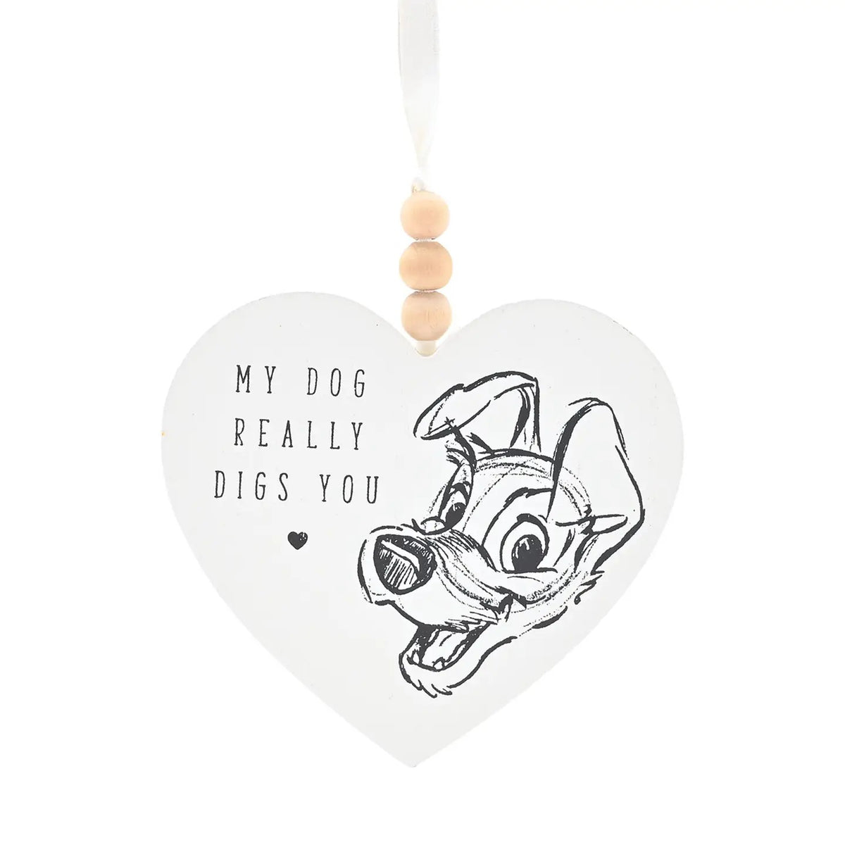 Plaque Cœur Chats & Chiens Disney - Mon chien t'adore vraiment