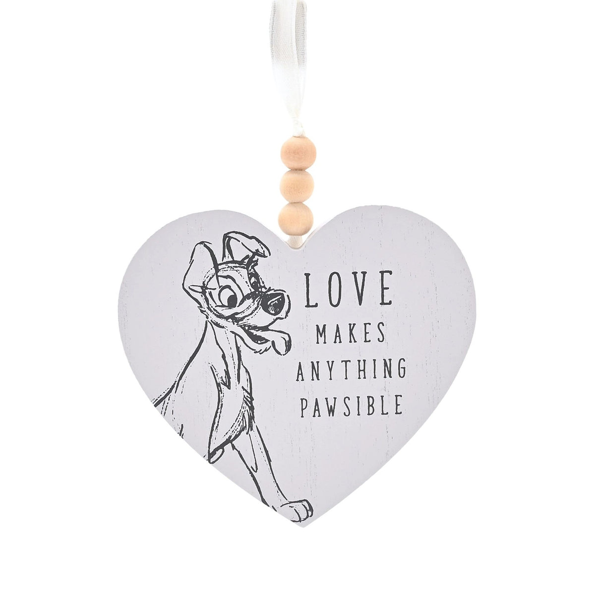 Plaque Cœur Chats & Chiens Disney - L'amour rend tout possible