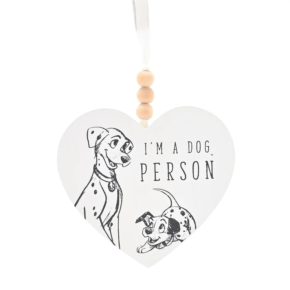 Plaque Cœur Chats & Chiens Disney - Je suis une personne à chiens