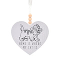 Plaque Cœur Chats & Chiens Disney - Home Is Where My Cat Is.