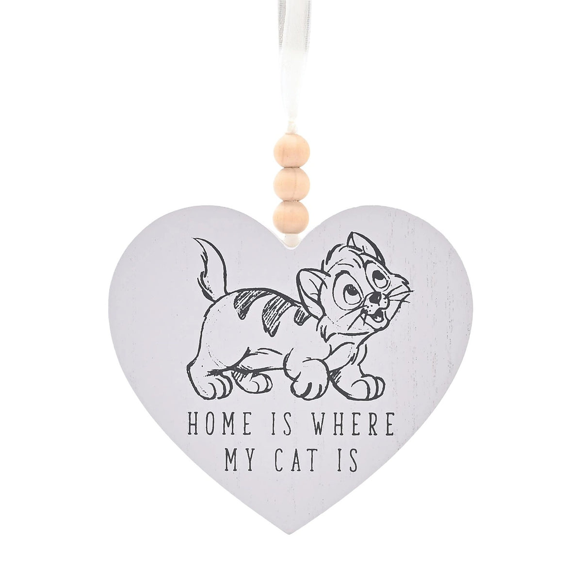 Plaque Cœur Chats & Chiens Disney - Home Is Where My Cat Is.